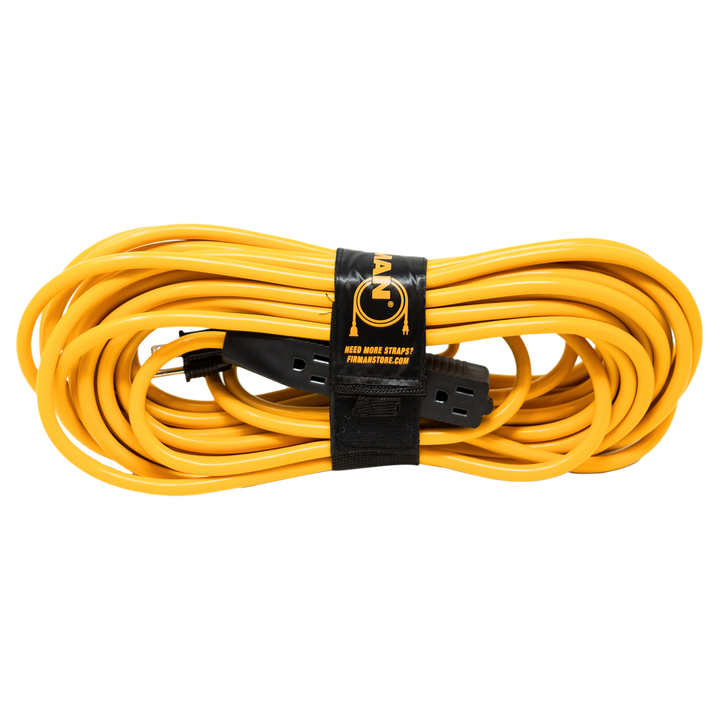 50ft Medium Duty 5-15P to (3) 5-15R Generator Utility Power Cord With Storage Strap