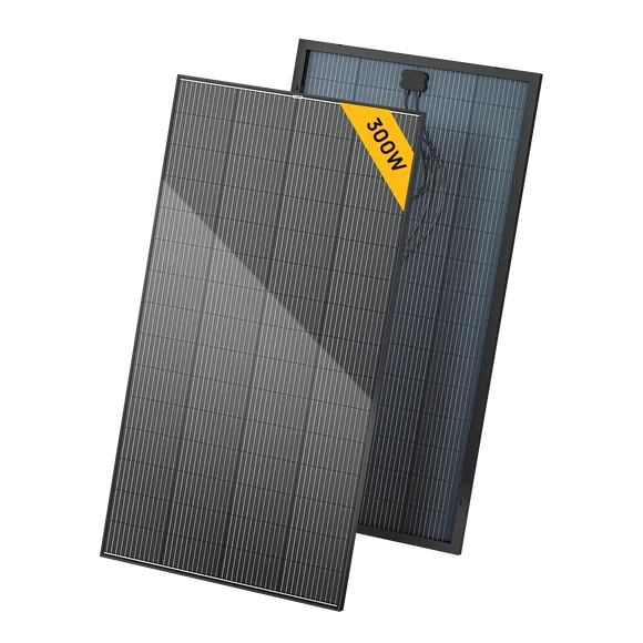 BougeRV 300 Watt 12V/24V Rigid Bifacial 12BB Mono Solar Panel - 2pcs