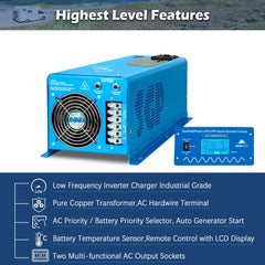 Low Frequency Inverter 6000W-DC48V (split phase) AC input 240V AC output 120V and 240V