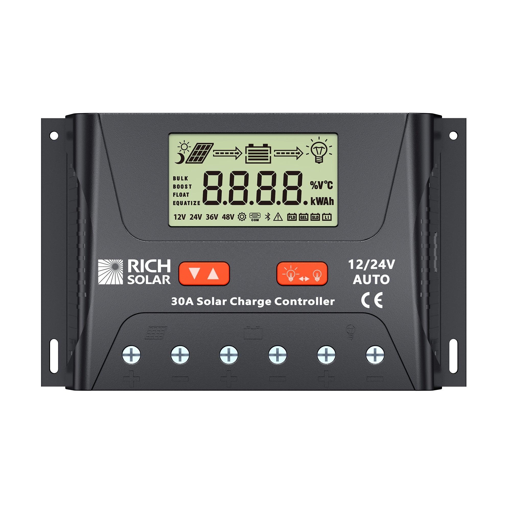 BRAVO LEGEND 30 | 30 Amp PWM Solar Charge Controller | 12V/24V Auto 30A PWM Controller for RVs, Trailers, Campers, Vans, Boats, Off-Grid