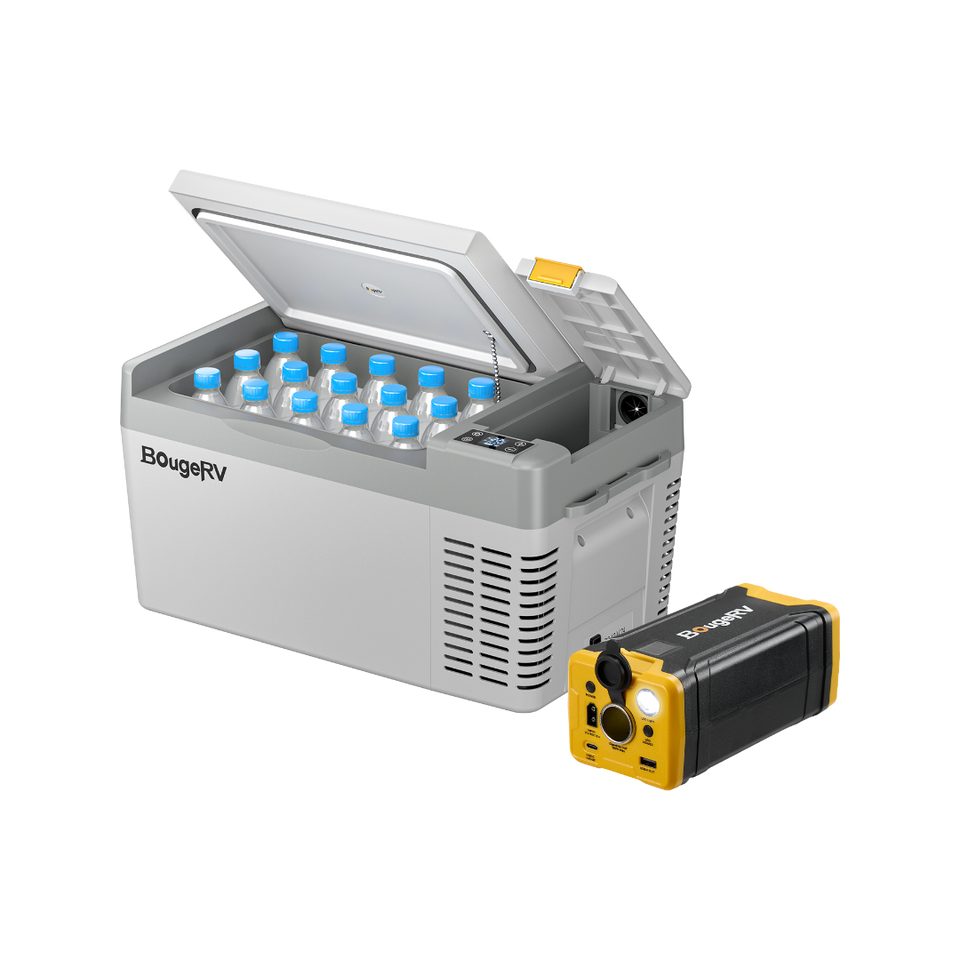 BougeRV CRPRO20 21 Quart 12V Portable Car Fridge Freezer White