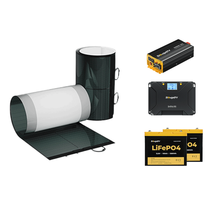 BougeRV 400 Watt 12V CIGS Flexible Solar System Kit(Adhesive)