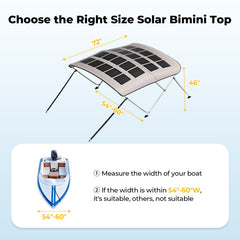 BougeRV 200W N-Type Solar Bimini Top for Boats