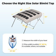 BougeRV 200W N-Type Solar Bimini Top for Boats