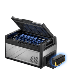 BougeRV New Rocky V3.0 41QT Dual Zone 12V Car Fridge with 240Wh Battery