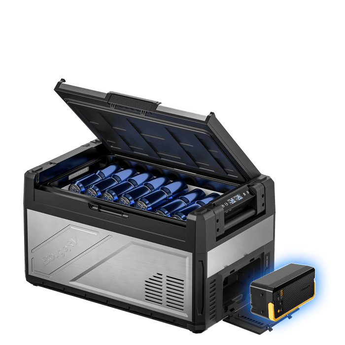 BougeRV New Rocky V3.0 41QT Dual Zone 12V Car Fridge with 240Wh Battery - Fridge with Battery
