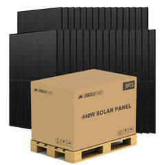 440W MONO BLACK N-Type SOLAR PANEL FULL PALLET (31 PANELS)