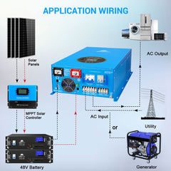 18kw 48v split phase inverter AC input 240V AC output 120V/240V (without MPPT)