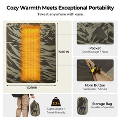 BougeRV 12V Portable Heated Blanket (Green)