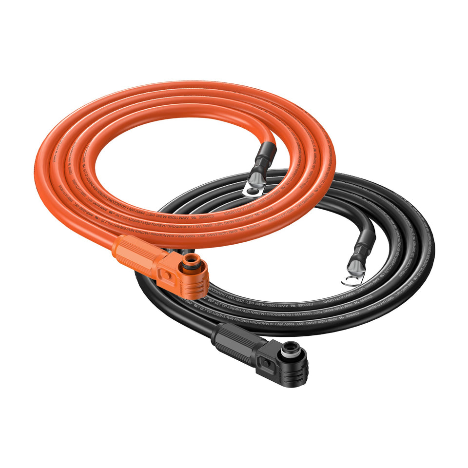 Rich Solar 4 Gauge (4AWG) Cable Wire Connect Battery to Inverter (Orange & Black) | Choose Feet/Length