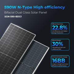590 Watt Bifacial N-Type Monocrystalline Solar Panel
