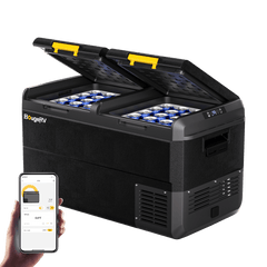 BougeRV New CRS 79 Quart 12V Dual Zone Car Fridge Freezer