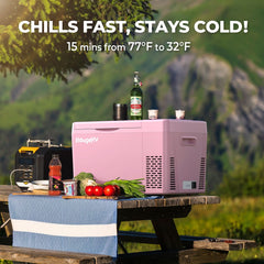 BougeRV 12V 23QT Colorful Pink Car Fridge (Refurbished)