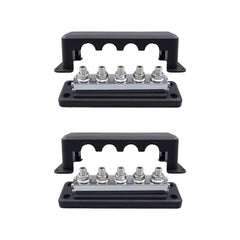 RUiXU RX5600 600A Busbar with 5 x 3/8 in Terminal Posts - One Pair