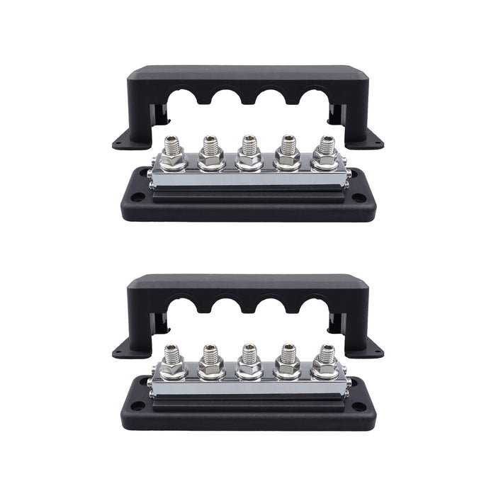 RUiXU RX5600 600A Busbar with 5 x 3/8 in Terminal Posts - One Pair