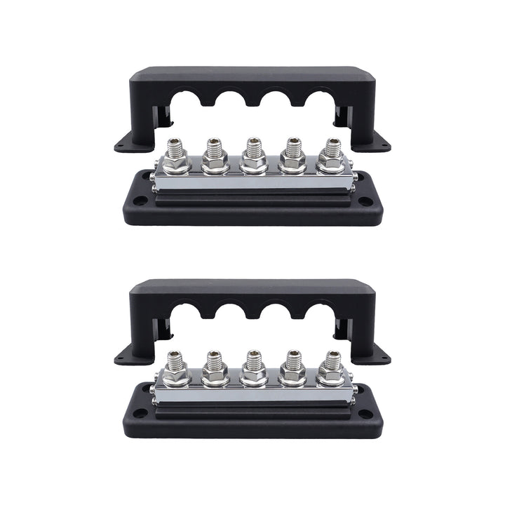 RUiXU RX5600 600A Busbar with 5 x 3/8 in Terminal Posts - One Pair