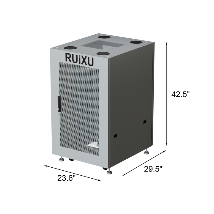 RUiXU RX6075100 6-Slot Battery Cabinet with Wheels and Busbar