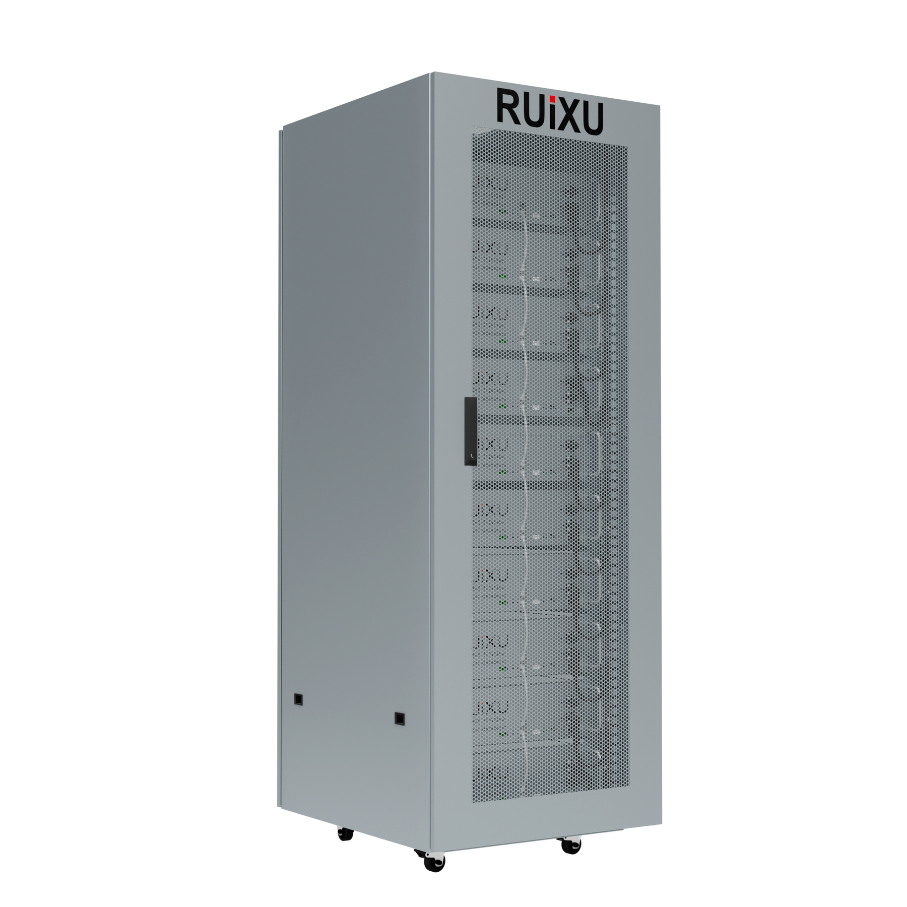 RUiXU RX6075177 10-Slot Battery Cabinet with Wheels and Busbar