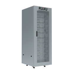 RUiXU RX6075177 10-Slot Battery Cabinet with Wheels and Busbar