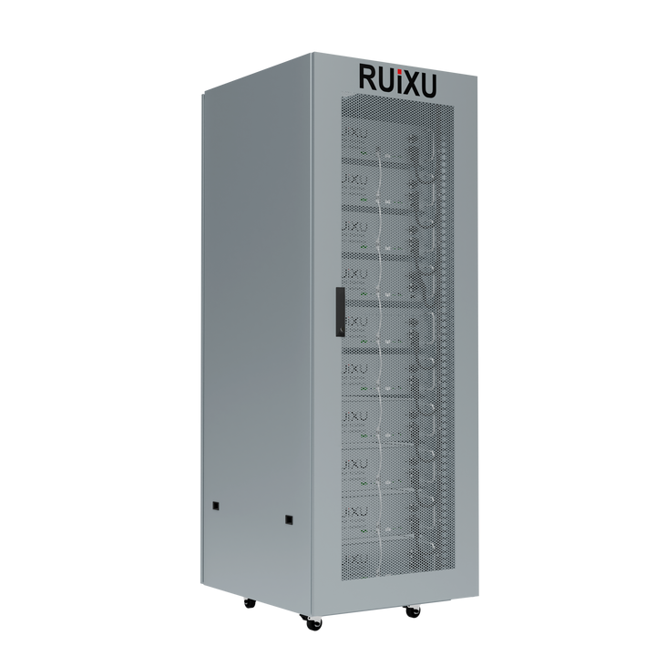 RUiXU RX6075177 10-Slot Battery Cabinet with Wheels and Busbar