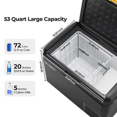 BougeRV CRS 53 Quart 12V Car Fridge Wheelless