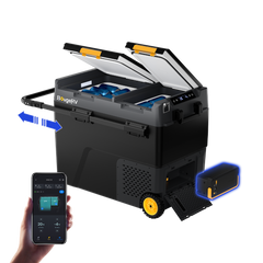 BougeRV New CRD2 V2.0 61QT Dual Zone 12V Portable Fridge with 240Wh Battery