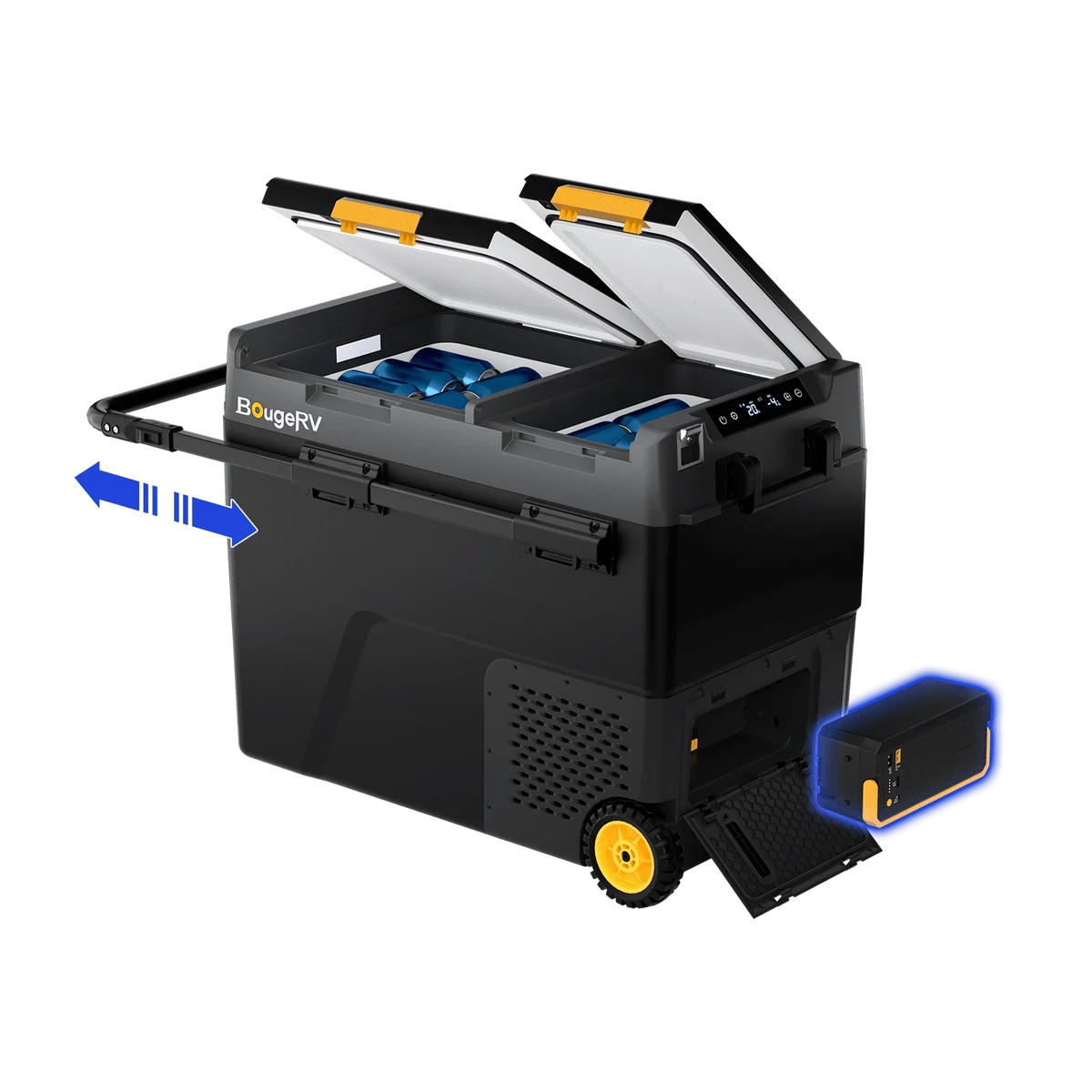 BougeRV New CRD2 V2.0 61QT Dual Zone 12V Portable Fridge