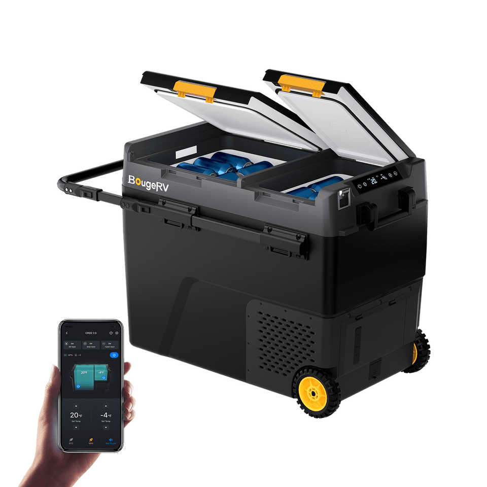 BougeRV New CRD2 V2.0 61QT Dual Zone 12V Portable Fridge