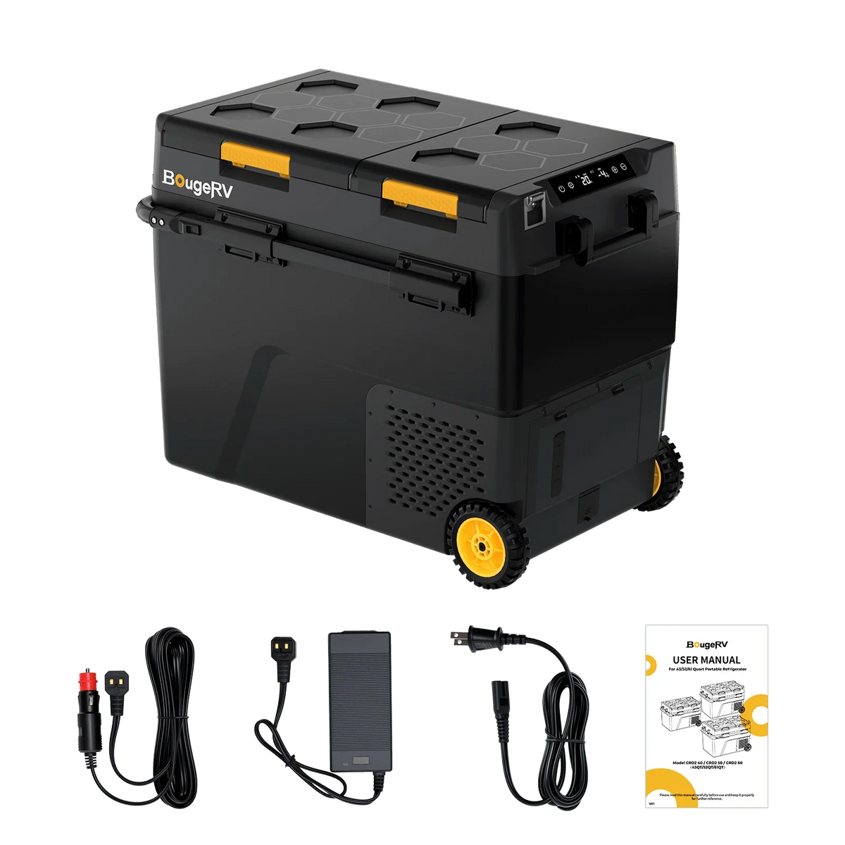 BougeRV New CRD2 V2.0 61QT Dual Zone 12V Portable Fridge