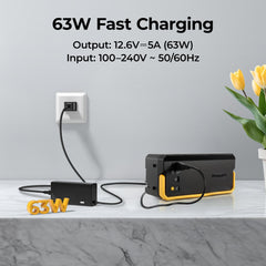 BougeRV New 63W AC Power Cord for 240Wh Detachable Battery and 266Wh Power Supply