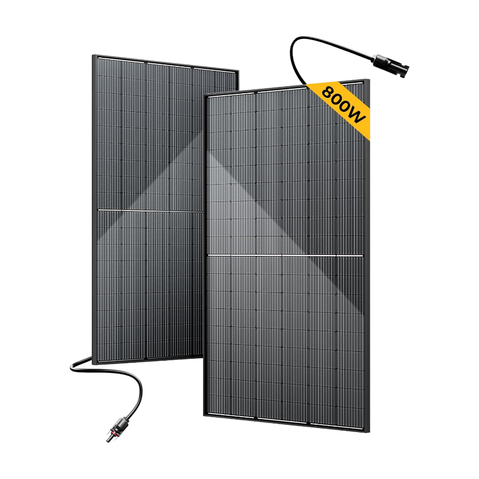 BougeRV Bifacial 800 Watts 10BB 12V/24V Rigid Solar Panel