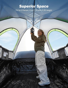 Semi-Automatic Truck Bed Tent with Awning – Quick Setup 2-Person Pickup Tent