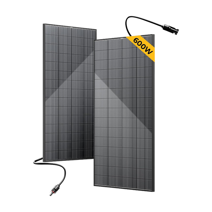 BougeRV Bifacial 600 Watts 12BB 12V/24V Rigid Solar Panel - 🔥1Pack (2PCS*300W)