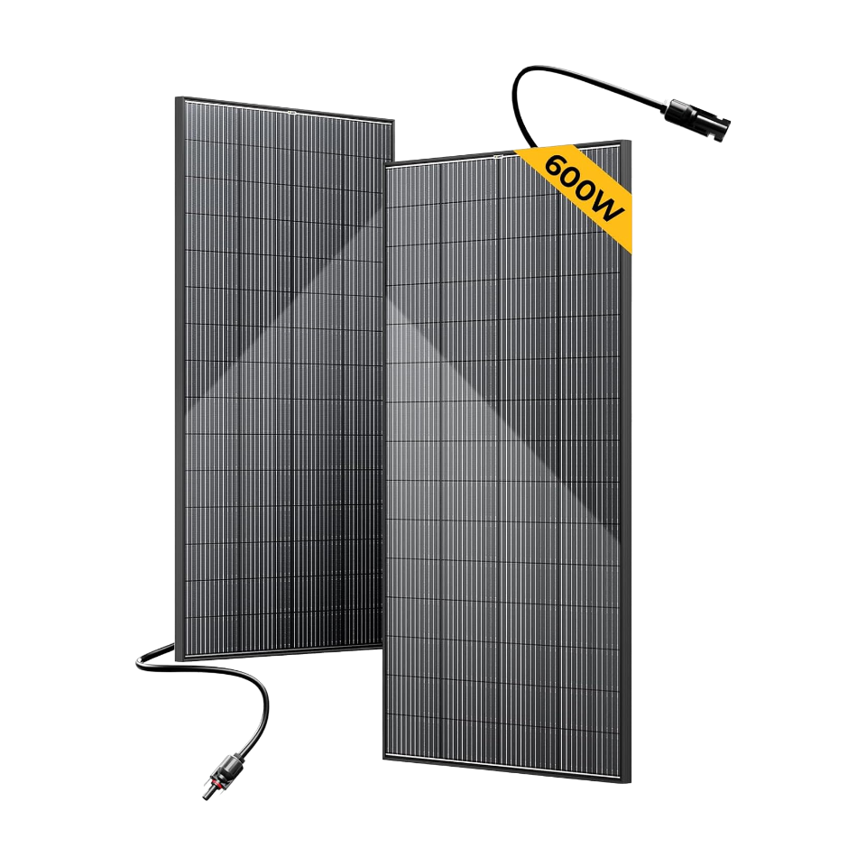 BougeRV Bifacial 600 Watts 12BB 12V/24V Rigid Solar Panel