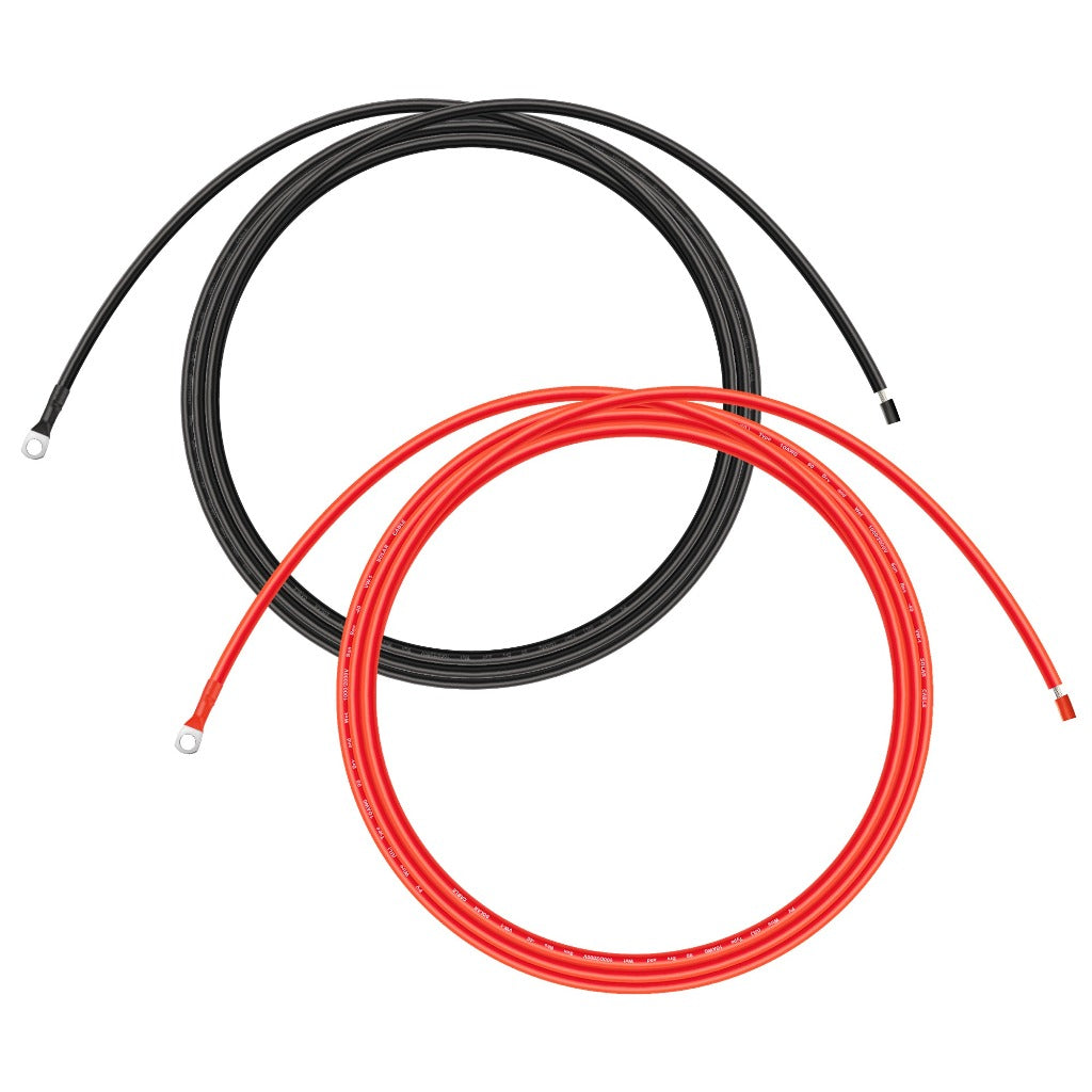 Extension Cable to Connect Charge Controller to Battery | Pair of Red and Black Extension Wires to Connect Charge Controller to Battery Cable | Choose Gauge: 8AWG, 10AWG