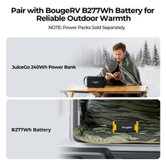 BougeRV 12V Portable Heated Blanket (Green)