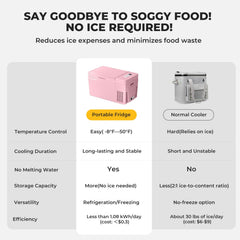 BougeRV 12V 23QT Colorful Pink Car Fridge (Refurbished)