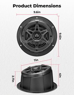 KEMIMOTO 6.5" Waterproof Speaker Pods with Enclosure for UTV, RV & Marine