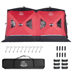 DEERFAMY Double-Layer Ice Fishing Hut Portable Tent Double Rooms