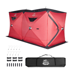 DEERFAMY 3-Layer Ice Fishing Shelter Portable Tent Double Rooms