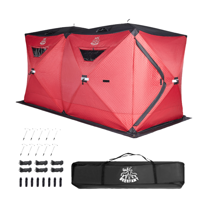 DEERFAMY 3-Layer Ice Fishing Shelter Portable Tent Double Rooms