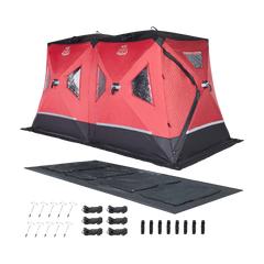 DEERFAMY Double-Layer Ice Fishing Hut Portable Tent Double Rooms
