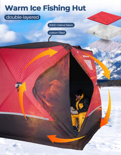 DEERFAMY IceExplorer Pro Double-Layer Ice Fishing Tent(5-6 People)