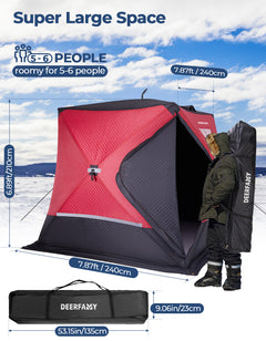 DEERFAMY IceExplorer Pro Double-Layer Ice Fishing Tent(5-6 People)