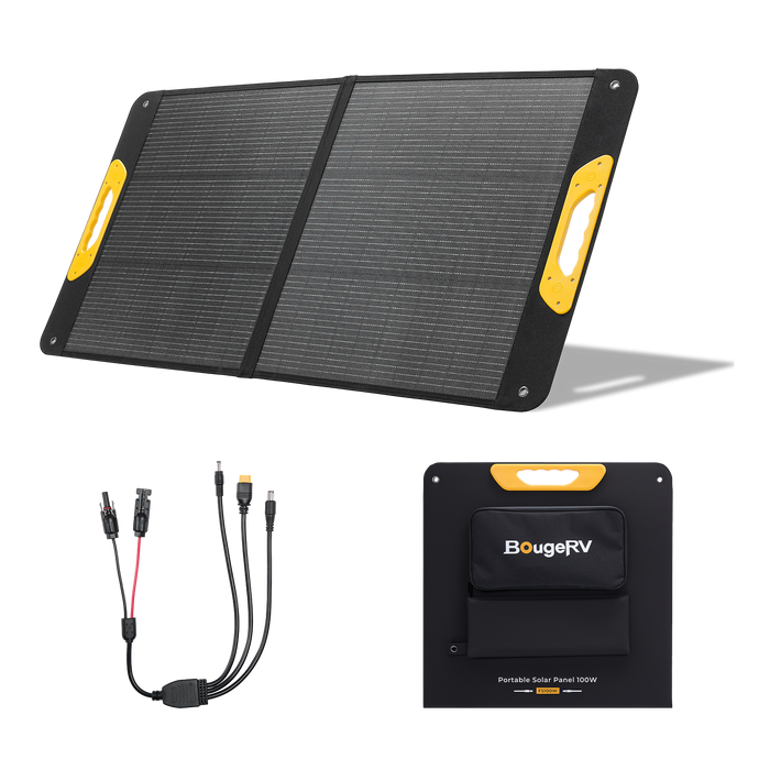 BougeRV New 100W Portable Solar Panel