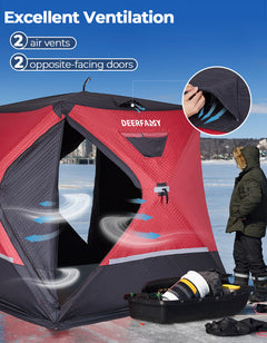 DEERFAMY IceExplorer Pro Double-Layer Ice Fishing Tent(5-6 People)