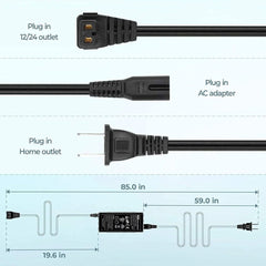 BougeRV 110~240V AC Power Cord for Portable Fridge Car Freezer