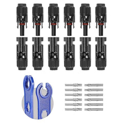 BougeRV 12 PCS Solar Connectors with Spanners 6 Pairs Male/Female(10AWG)