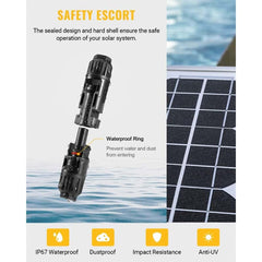 BougeRV 12 PCS Solar Connectors with Spanners 6 Pairs Male/Female(10AWG)