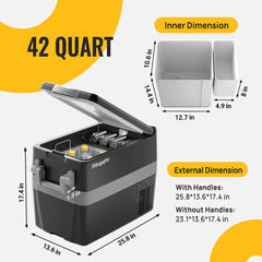 BougeRV 12V 42 Quart (40L) Portable Fridge/Freezer